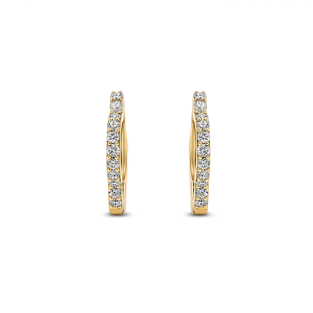 18K Yellow Gold Clover Hoop Earrings – 0.86ctw.