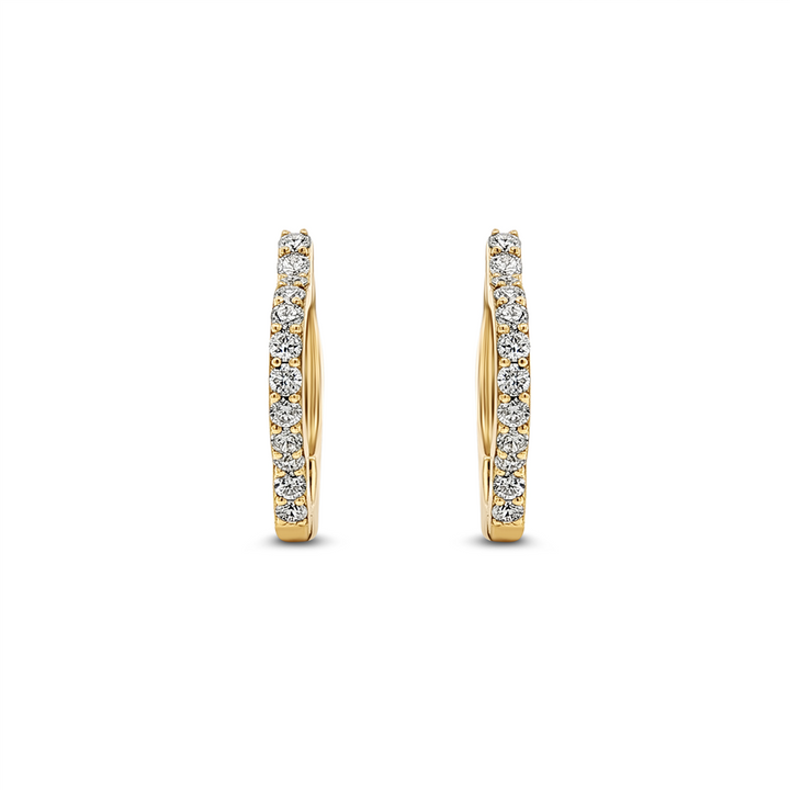 18K Yellow Gold Clover Hoop Earrings – 0.86ctw.