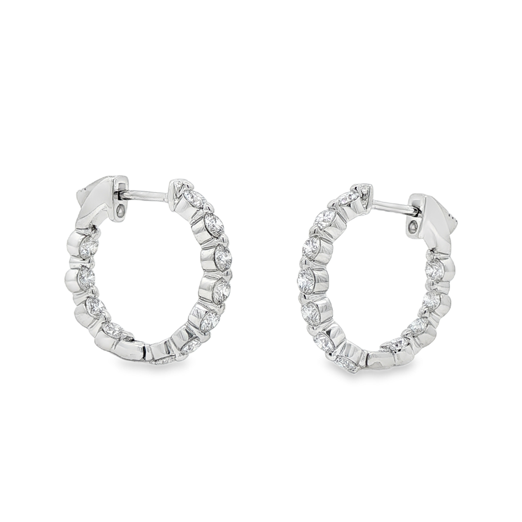14K White Gold Lab Grown Diamond Inside Out Hoop Earrings – 1.95ctw.