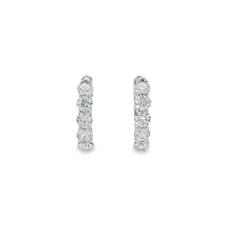 14K White Gold Lab Diamond Hoop Earrings – 1.89ctw, 17x3.7mm, DEF VVS, 5.6g