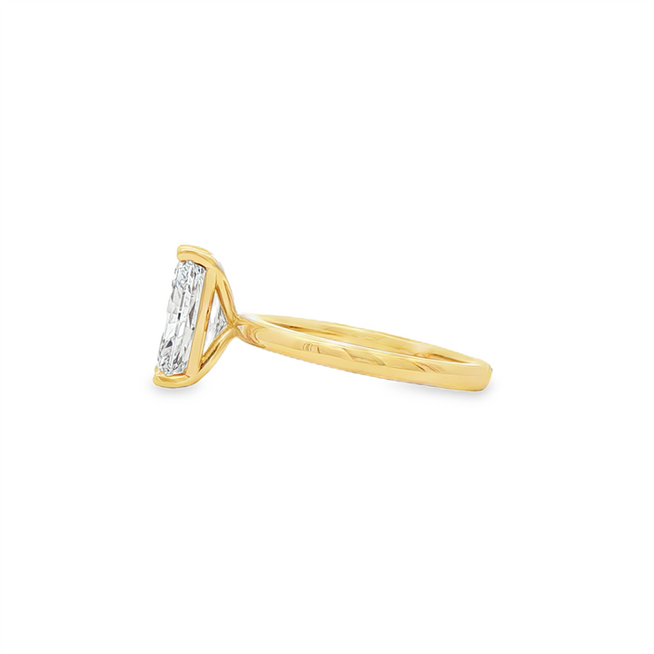 14K Yellow Gold Lab Grown Semi-Mount Engagement Ring – Size 6.5