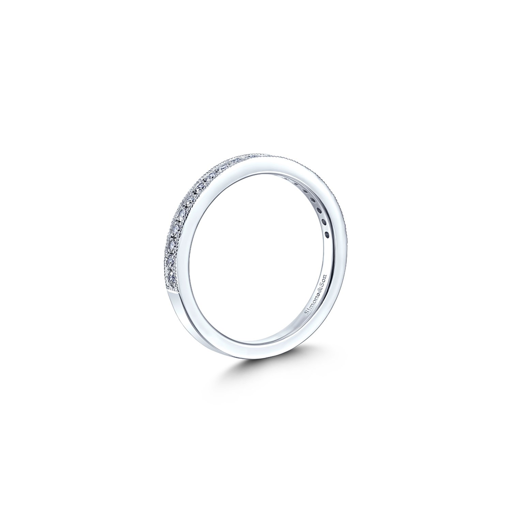 18K White Gold Half Eternity Wedding Band 0.30ctw.