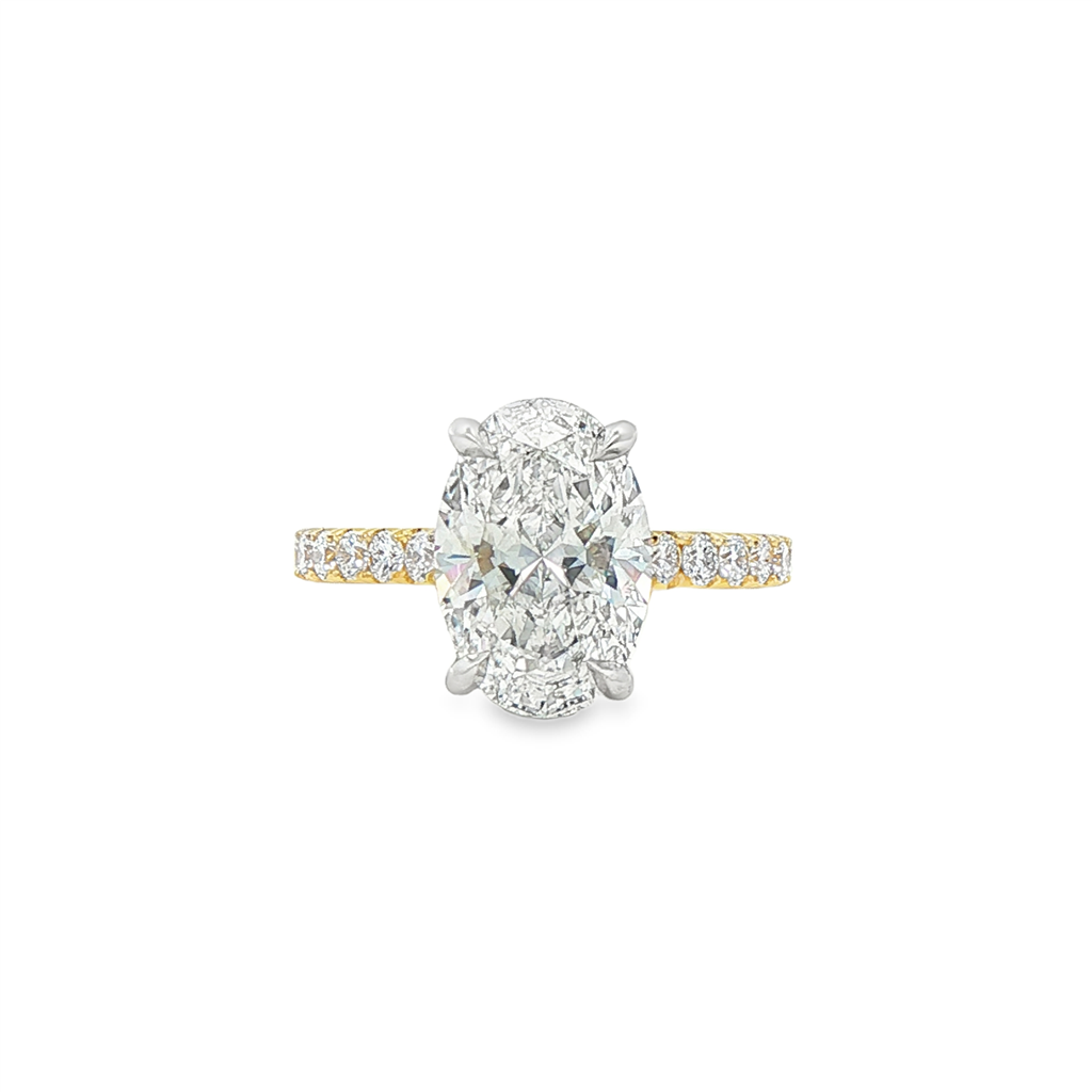 18K Yellow Gold & Platinum Lab-Grown Diamond Semi-Mount Engagement Ring – 0.67 CTW