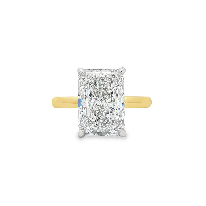 18K Yellow Gold & Platinum Hidden Halo Lab Grown Diamond Semi-Mount Engagement Ring