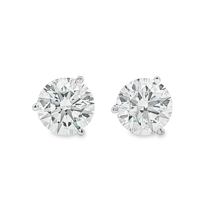 14K White Gold Lab Diamond Stud Earrings – 5.12ctw.