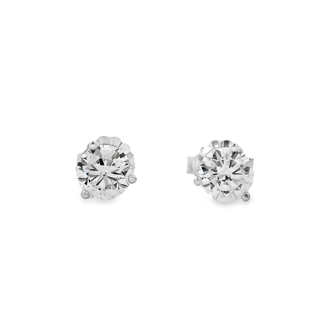 14K White Gold 1.06ctw Lab Grown Diamond Martini Stud Earrings