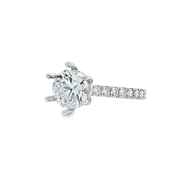 14K White Gold Lab-Grown Diamond Semi-Mount Engagement Ring – 0.59ctw.