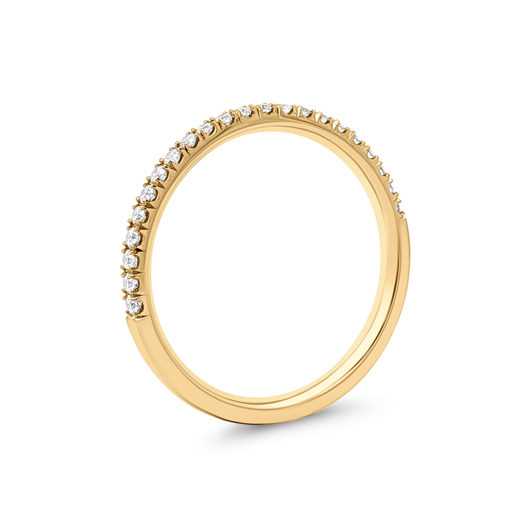 14K Yellow Gold Natural Diamond Band – 1.8mm, Size 6.5, approx. 0.21 CTW, 1.7g