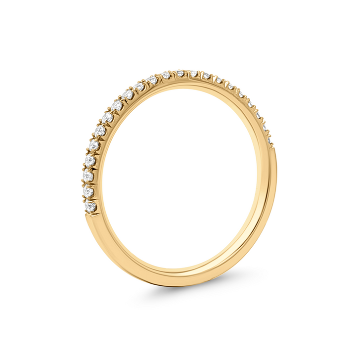 14K Yellow Gold Natural Diamond Band – 1.8mm, Size 6.5, approx. 0.21 CTW, 1.7g