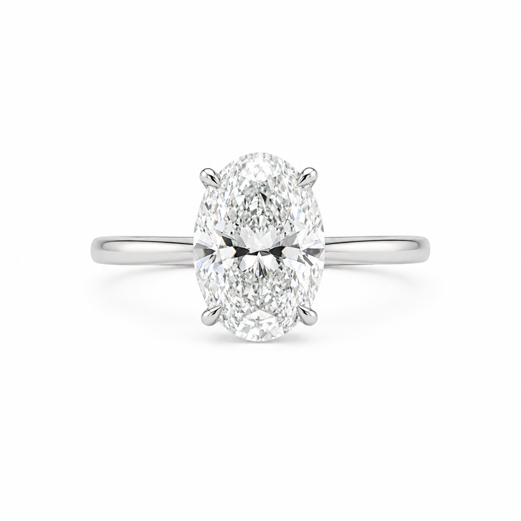 Platinum Natural Diamond Hidden Halo Semi-Mount Engagement Ring