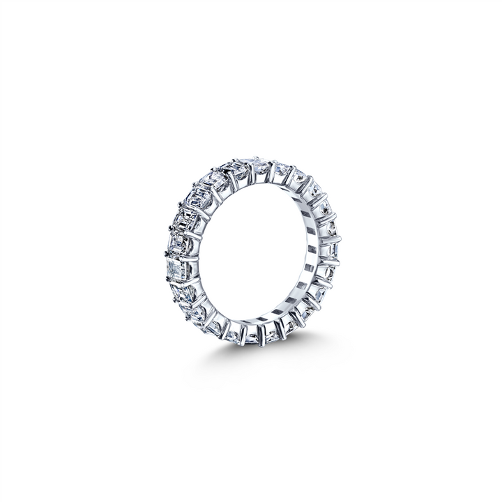 Platinum Emerald Cut Eternity Band Natural diamonds