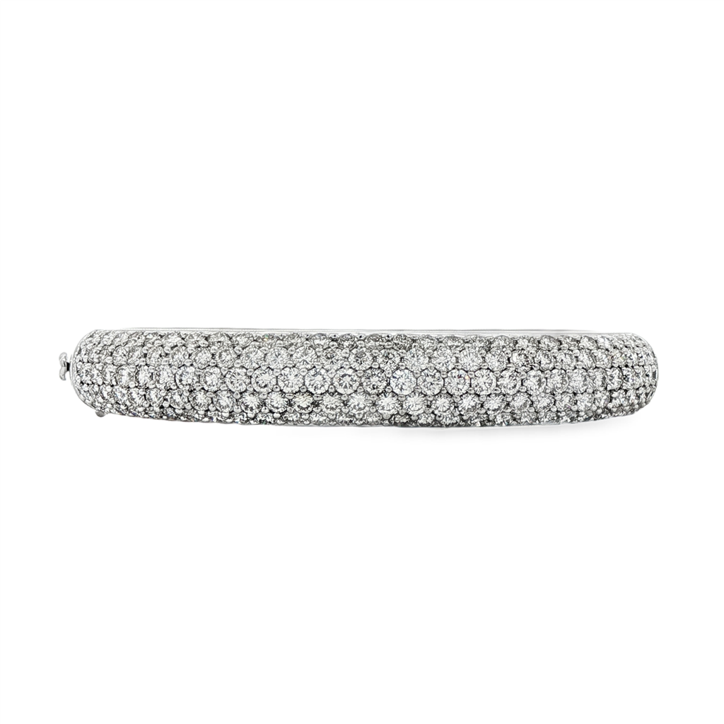 18KW Estate Diamond Bangle | 145 RBC Natural Diamonds | 8.41 CTW | 39.5g