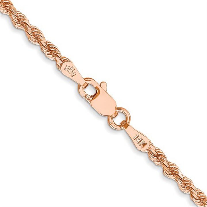 14K Rose Gold Rope Chain – 2.25mm, 24", 11.5g