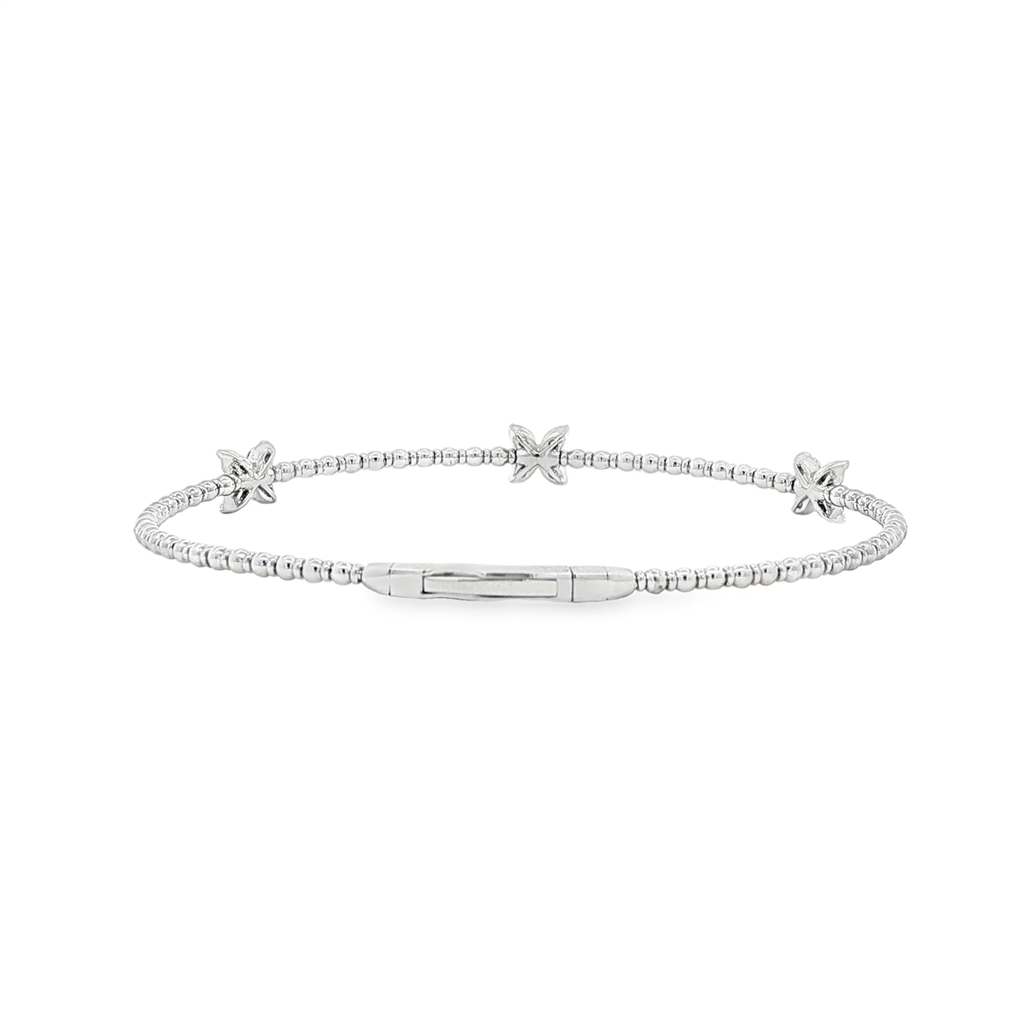 14K White Gold Diamond Flexi Bangle Bracelet - 0.35ctw.