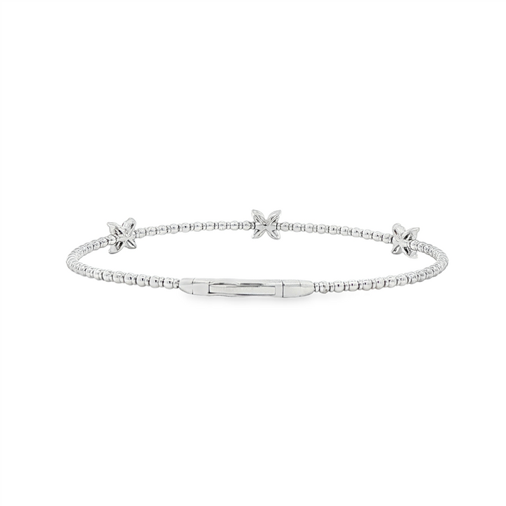14K White Gold Diamond Flexi Bangle Bracelet - 0.35ctw.