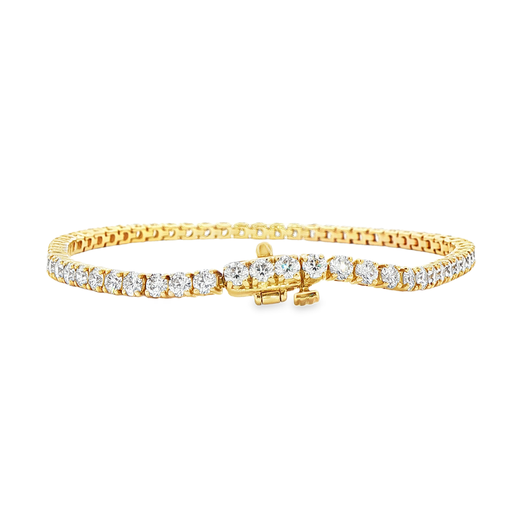 14K Yellow Gold 2.7mm Natural Diamond Tennis Bracelet – 4.00ctw