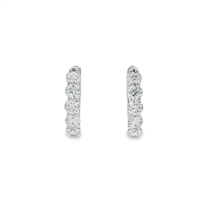 14K White Gold Lab Diamond Hoop Earrings – 1.89ctw, 17.5x3.7mm, DEF VVS, 5.6g