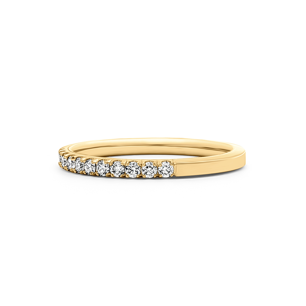 14K Yellow Gold Natural Diamond Half Eternity Ring – 2.1mm, Size 6.5