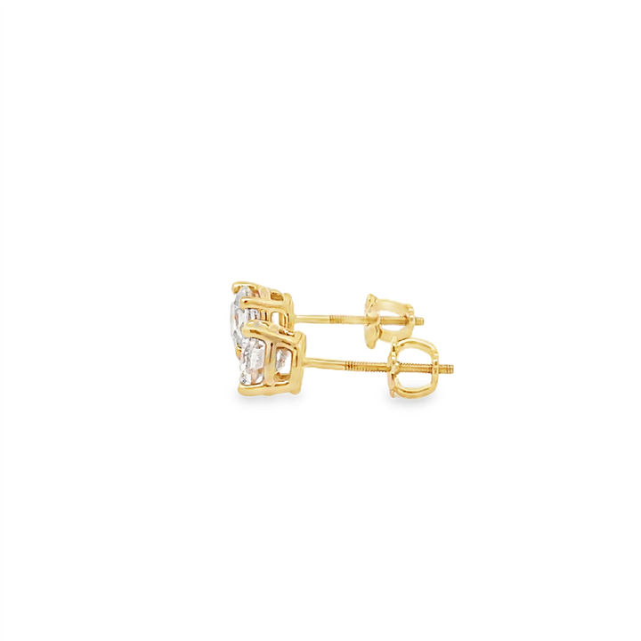 14K Yellow Gold Natural Diamond Stud Earrings – 1.25ctw.