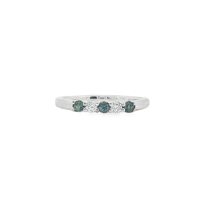 Platinum Alexandrite & Diamond Stackable Ring – 0.30ctw