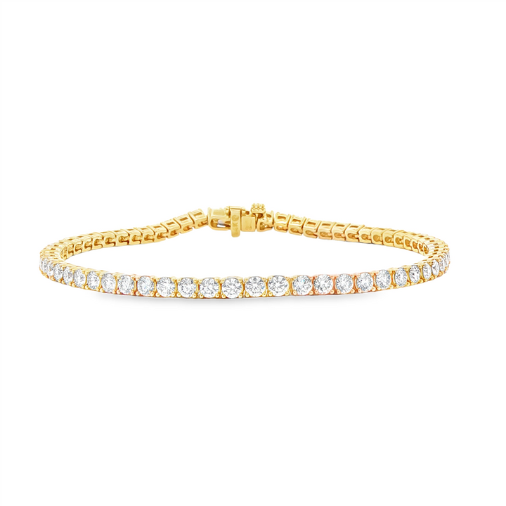 14K Yellow Gold 2.8mm Natural Diamond Tennis Bracelet – 3.75ctw.