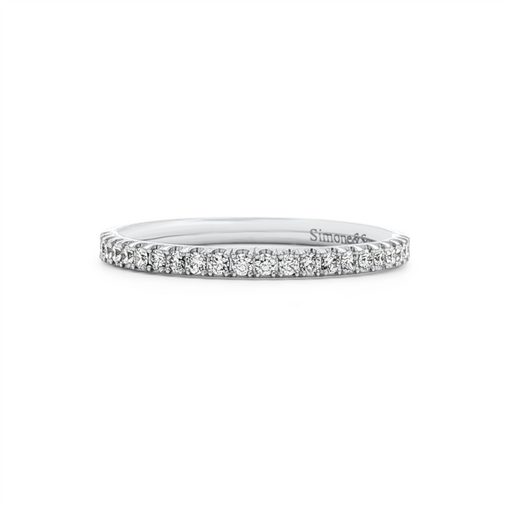 14K White Gold Natural Diamond Band – 1.8mm, Size 6.5, approx. 0.21 CTW, 1.7g