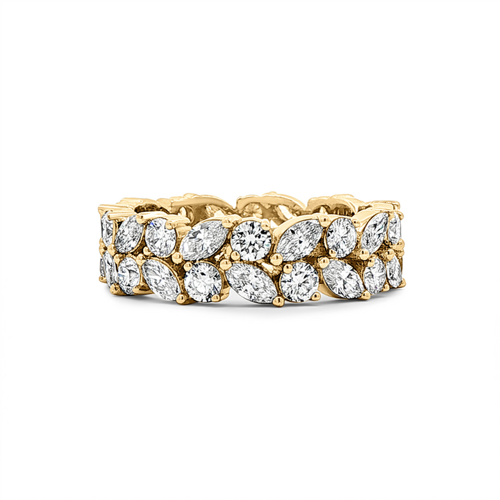14K Yellow Gold "Nature" Lab-Grown Diamond Leaf Band – 2.55ctw.