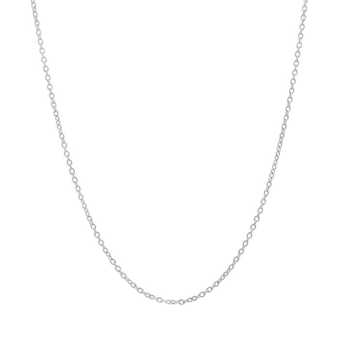 18K White Gold Adjustable Rolo Chain – 1.2mm, 16–18", approx. 2g