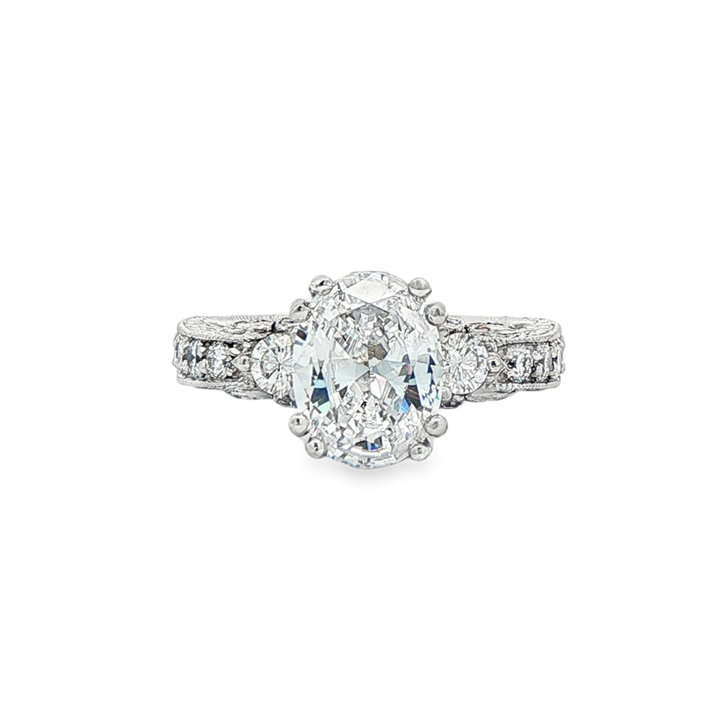 Platinum “Eden” Diamond Semi-Mount Engagement Ring – 0.75ctw.