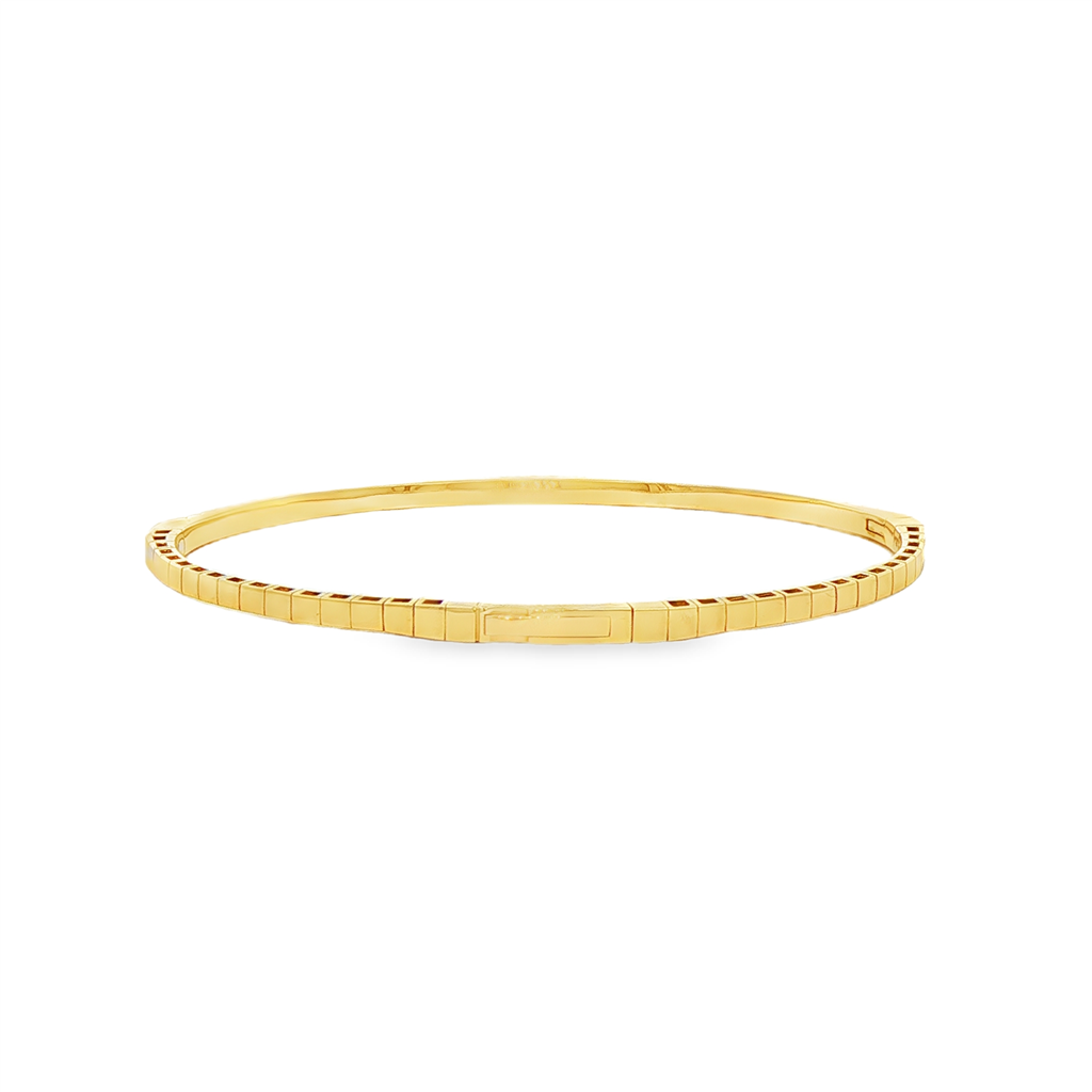 14K Yellow Geometric Diamond Flexi Bangle – 2.4mm, 0.90ctw, 7.3g