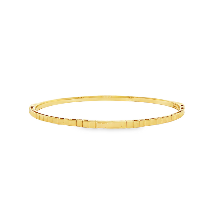 14K Yellow Geometric Diamond Flexi Bangle – 2.4mm, 0.90ctw, 7.3g