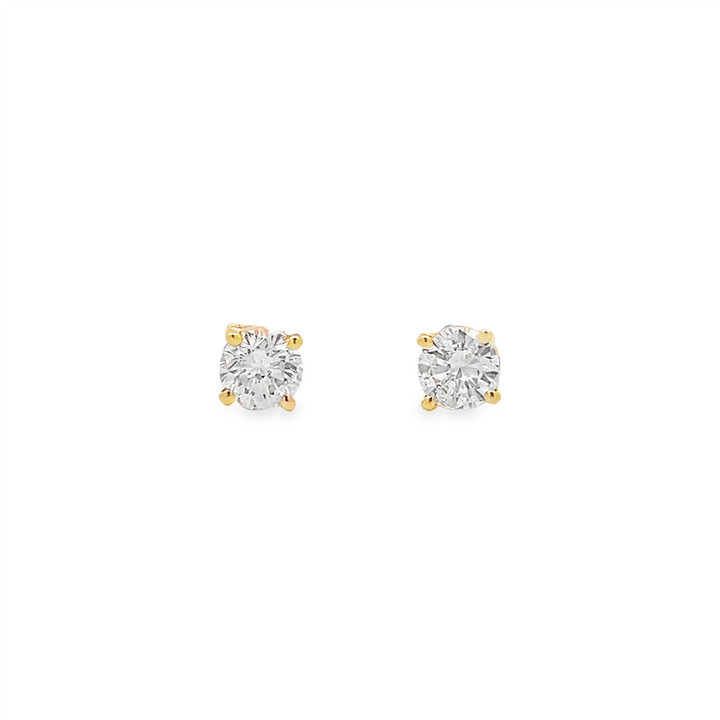 14K Yellow Gold Natural Diamond Stud Earrings – 1.25ctw.