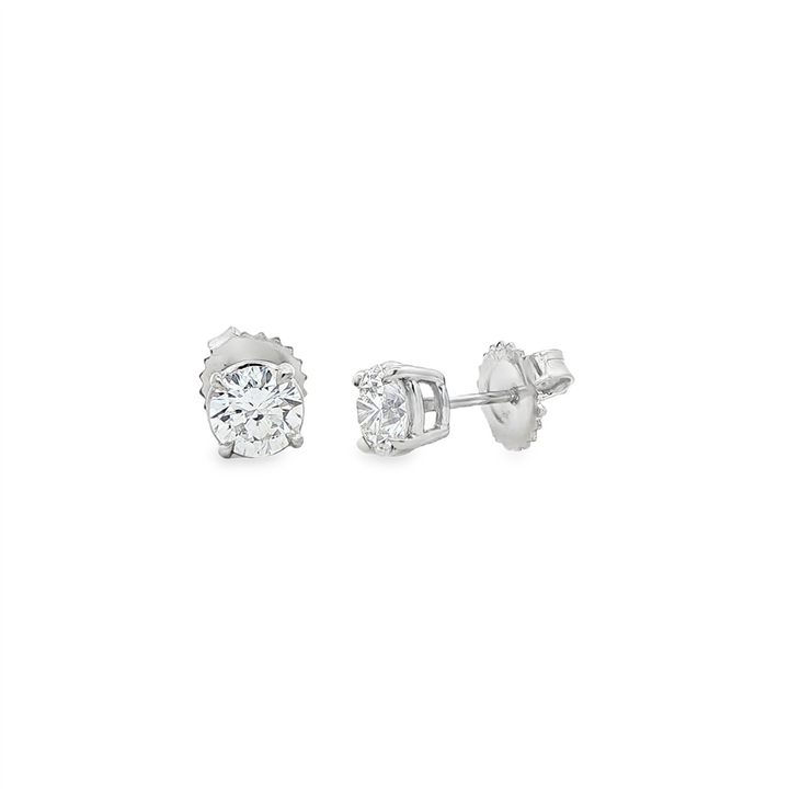 14K White Gold Natural Diamond Studs – 1.20ctw.