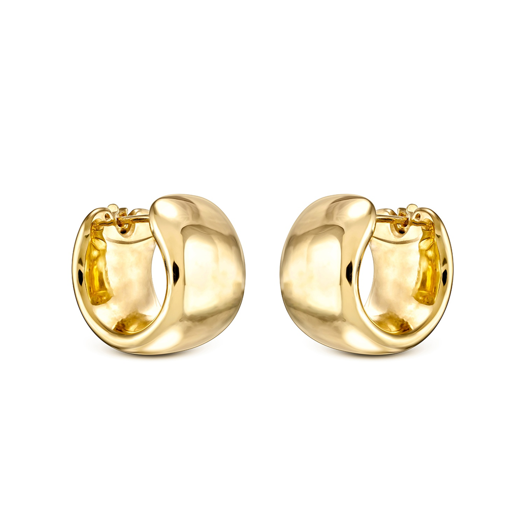 14K Yellow Gold Electroform Huggie