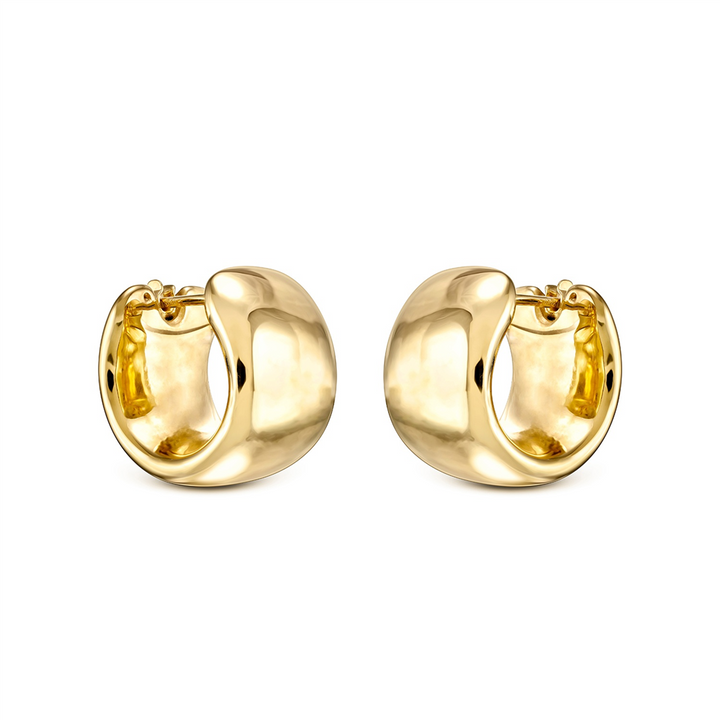 14K Yellow Gold Electroform Huggie