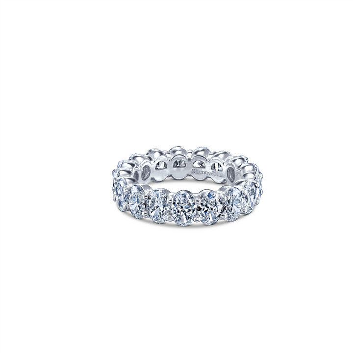 Platinum Natural Oval Diamond Eternity Band