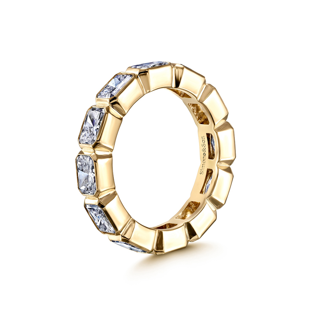 14K Yellow Gold Radiant Cut Lab Grown Diamond Eterinty Band