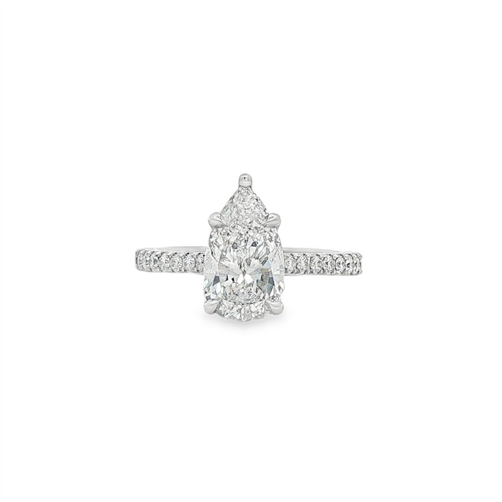 Platinum Hidden Halo Semi-Mount Engagement Ring – 0.44ctw.