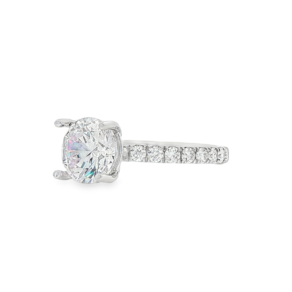 14K White Gold Semi-Mount Engagement Ring – 0.54 ct Lab-Grown Diamonds