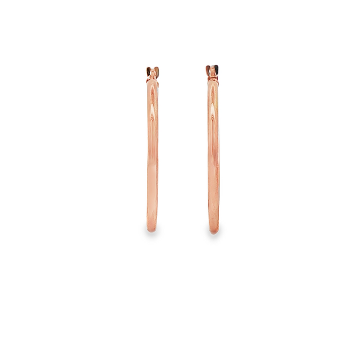 14K Rose Gold Hoop Earrings 25x2mm – 1.6g