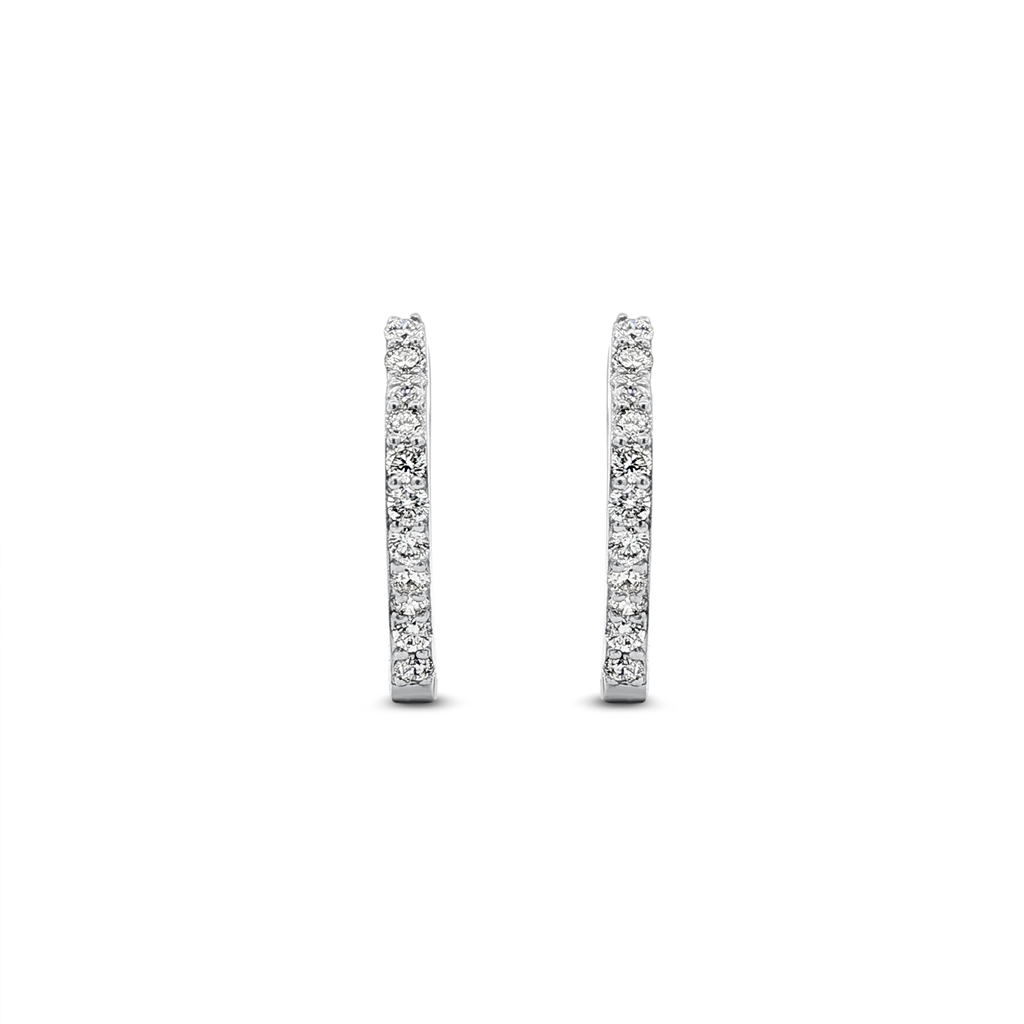 18K White Gold Natural Diamond Clover Hoop Earrings – 0.86ctw.