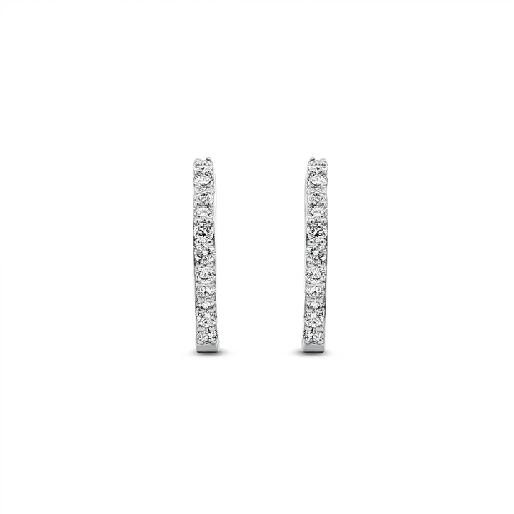 18K White Gold Natural Diamond Clover Hoop Earrings – 0.86ctw.