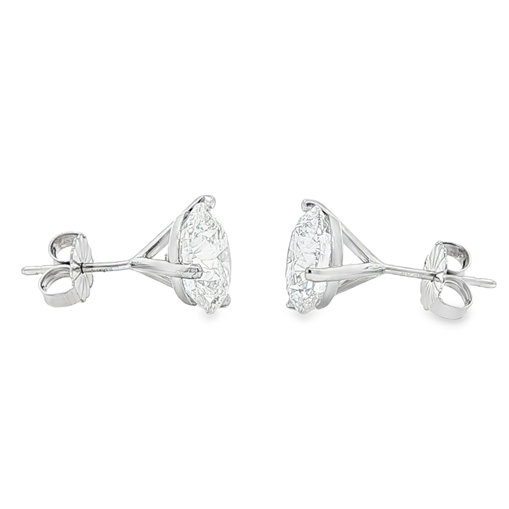 14K White Gold Lab Diamond Stud Earrings – 5.12ctw.