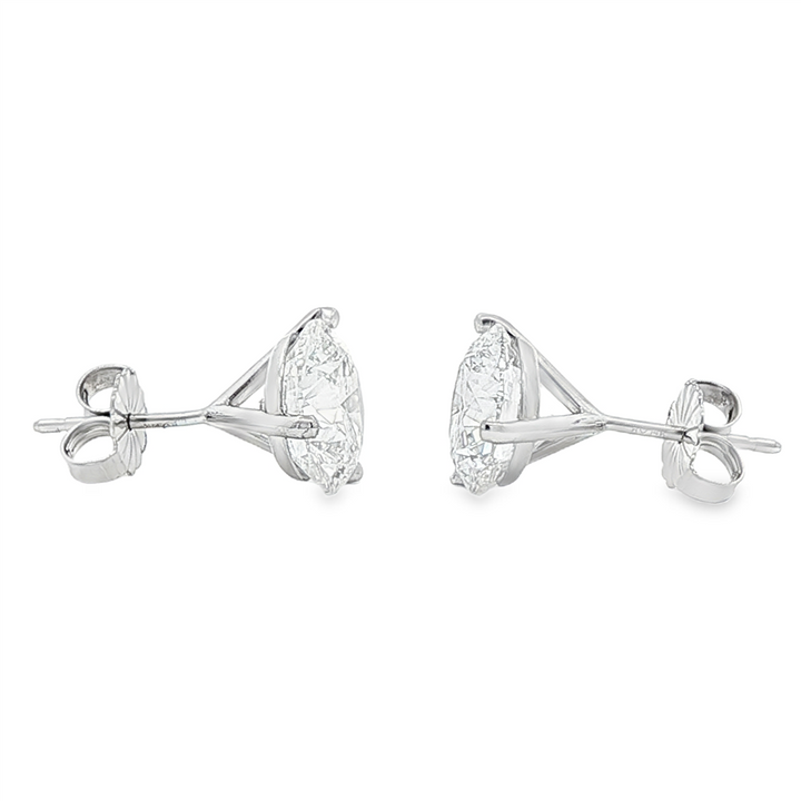 14K White Gold Lab Diamond Stud Earrings – 5.12ctw.