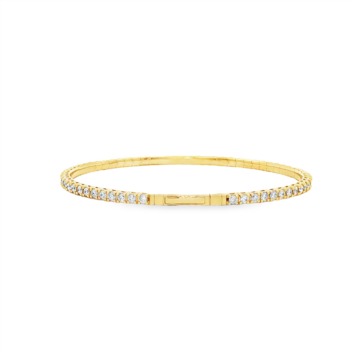 14K Yellow Diamond Flexi Bangle – 2.6mm, 2.00ctw, 7.8g