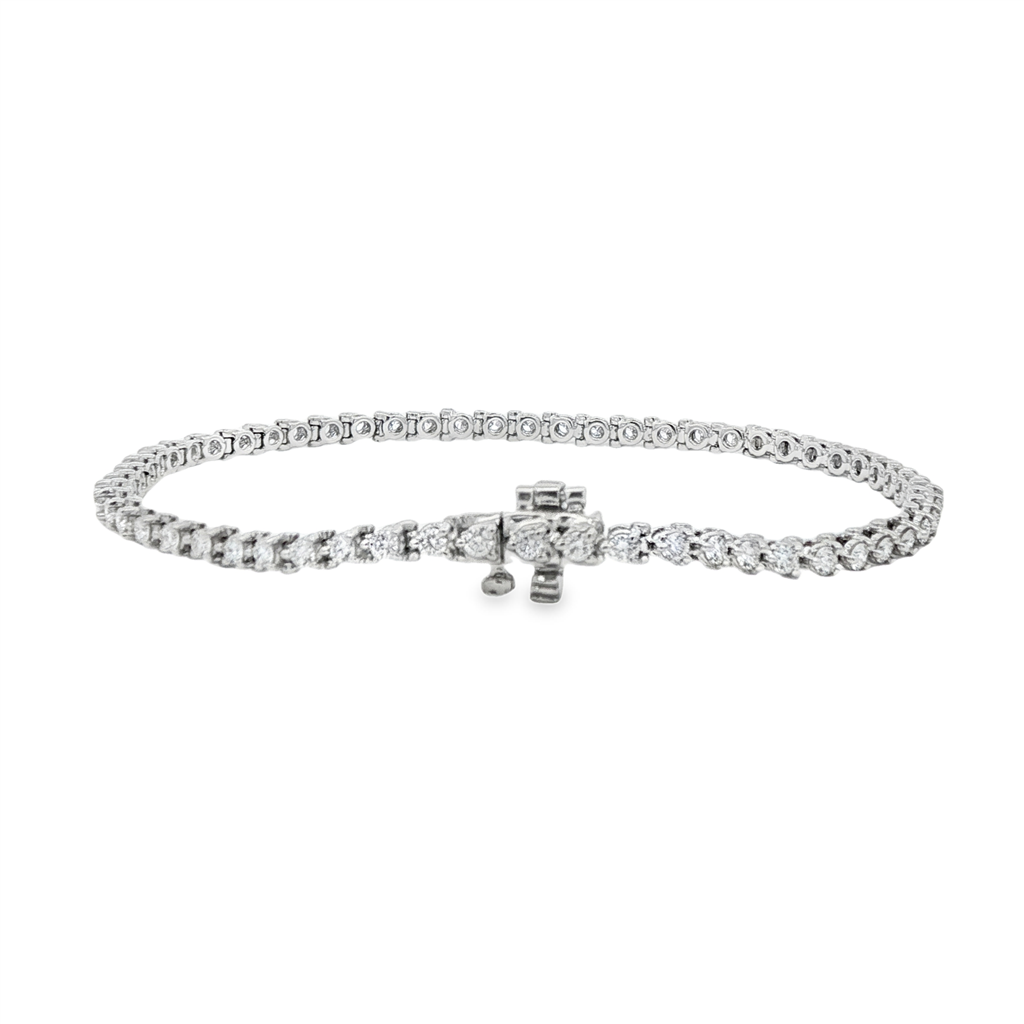 14K White Gold 2.9mm Lab Grown Diamond Tennis Bracelet – 1.75ctw.
