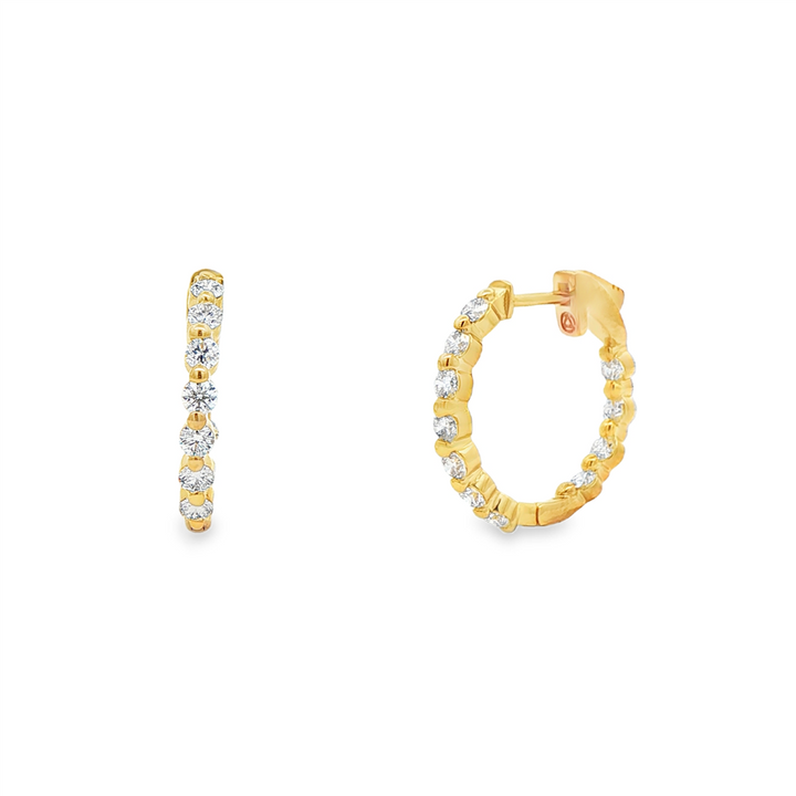 14K Yellow Gold 19mm Inside-Out Lab Grown Diamond Hoop Earrings – 1.22ctw.