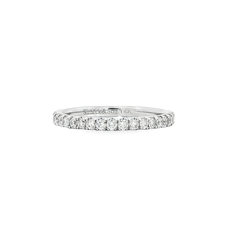14K White Gold Lab-Grown Diamond Half Eternity Ring – 2mm, Size 5