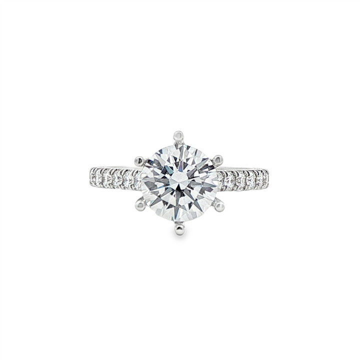 14K White Gold Lab-Grown Diamond Semi-Mount Engagement Ring – 0.59ctw.