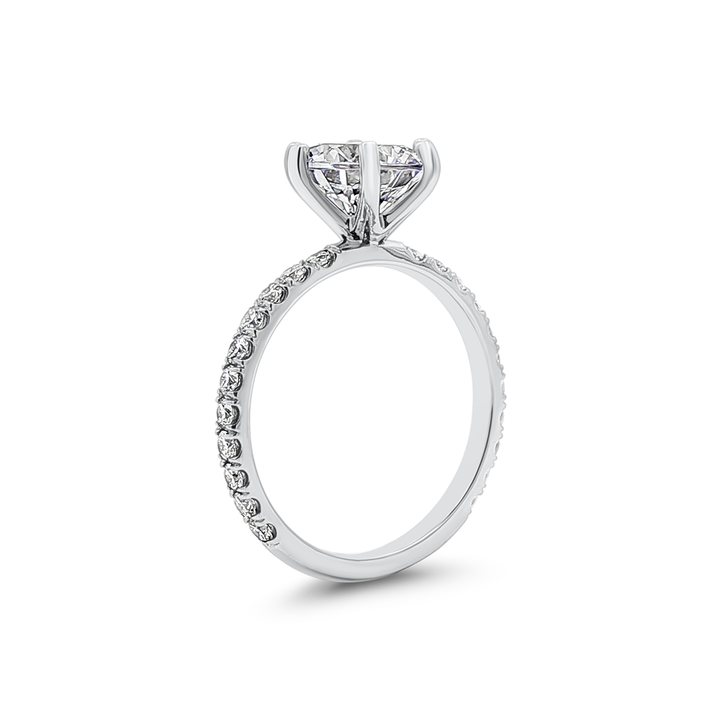 14K White Gold Lab Grown Diamond Semi-Mount Engagement Ring